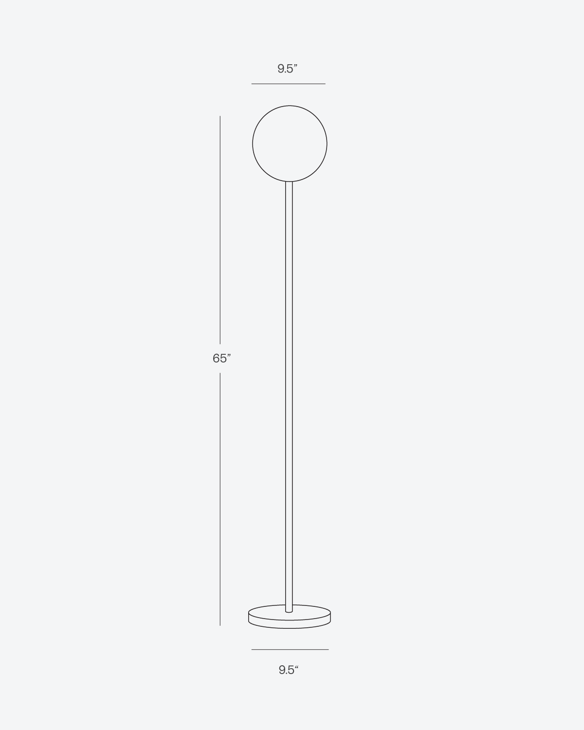 Vloerlamp Messing Met Glazen Bol 165cm Modern Minimalistisch LED | Sansoti