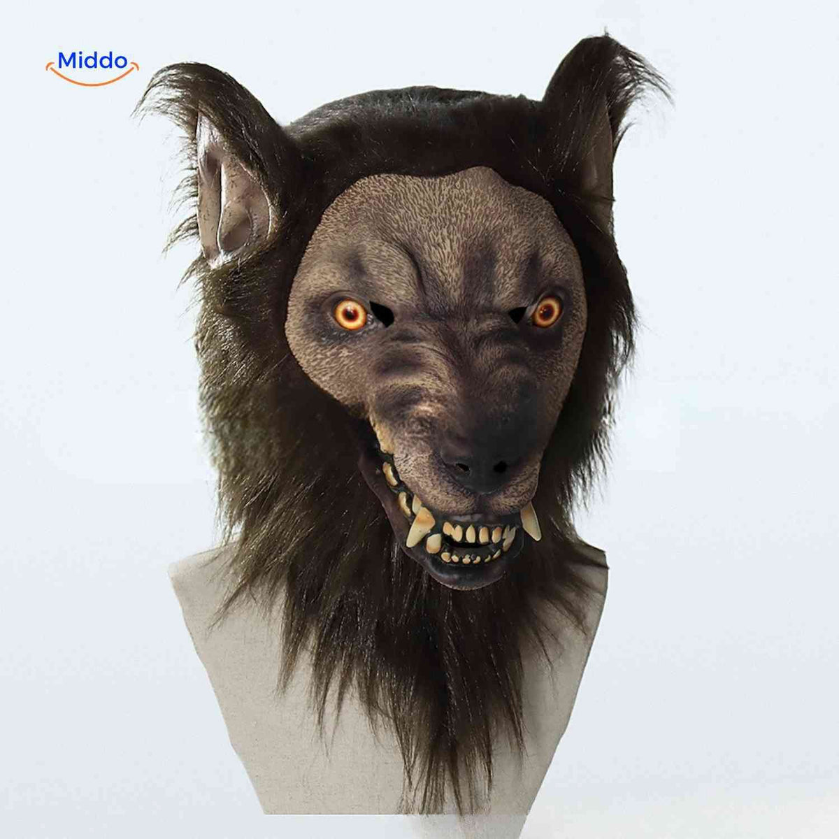 Werewolf Head Mask with Glow Effect – Realistic Latex Horror Mask for Halloween Parties Costume Events Cosplay & Scary Decorations | Thomler