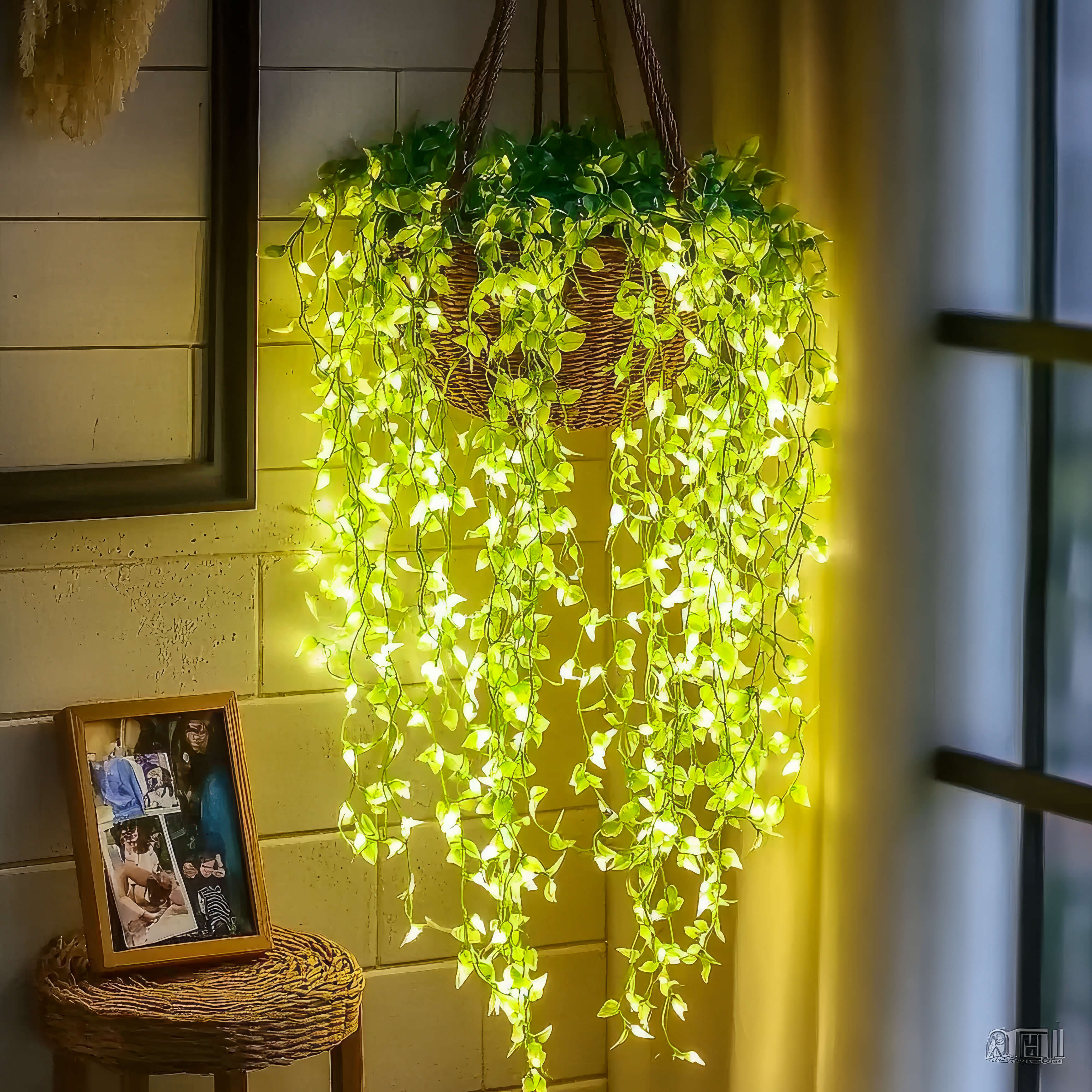 LED Lighted Ivy Garland with Remote – 100 Warm White Lights, 10 ft Faux Greenery Vine for Bedroom, Living Room, Party & Seasonal Decor | Thomler