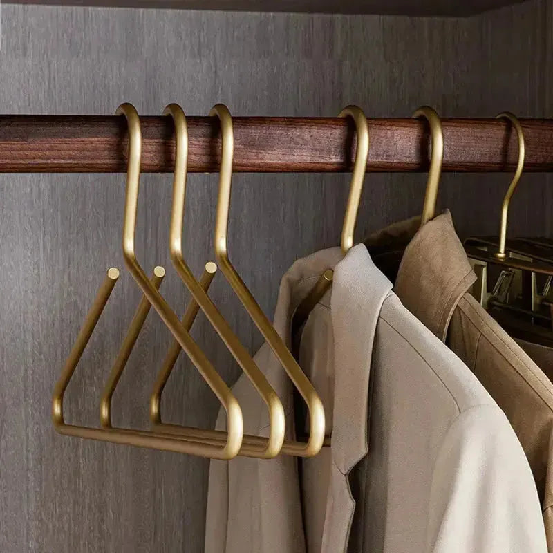 Clothes Hangers Metal 42.0 cm 16.5" Matte Gold Silver Wardrobe Storage Heavy Duty Suit Coat Closet Organiser Set | Thomler