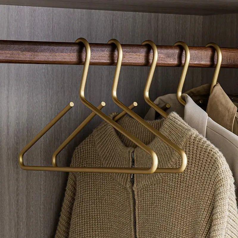 Clothes Hangers Metal 42.0 cm 16.5" Matte Gold Silver Wardrobe Storage Heavy Duty Suit Coat Closet Organiser Set | Thomler