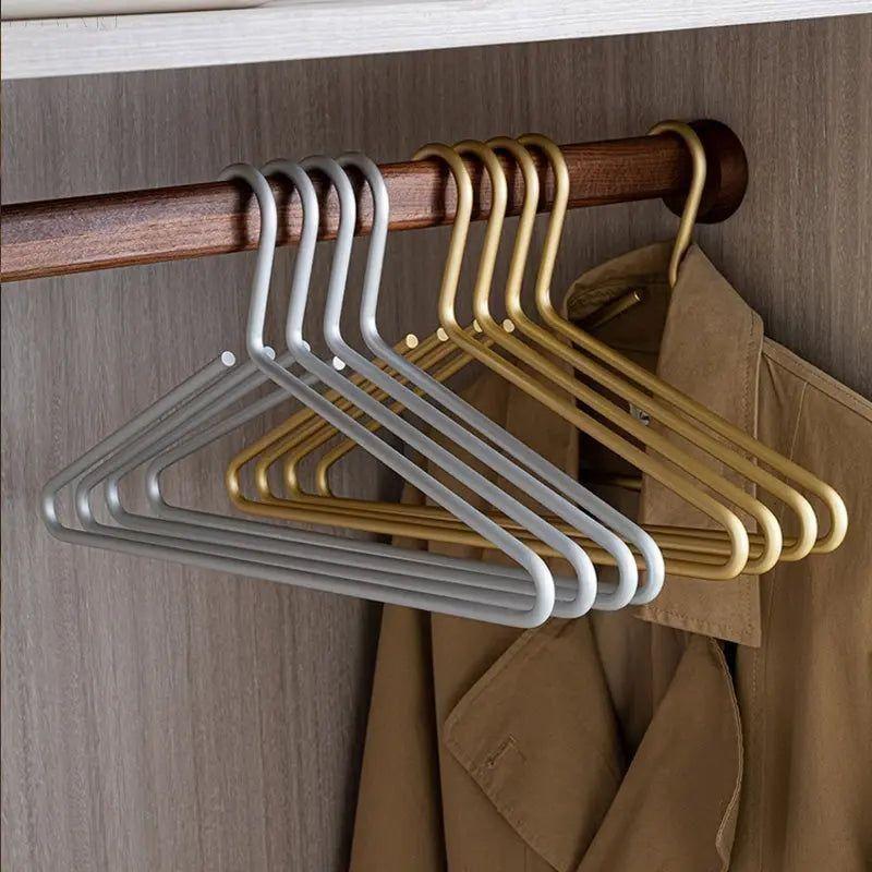 Clothes Hangers Metal 42.0 cm 16.5" Matte Gold Silver Wardrobe Storage Heavy Duty Suit Coat Closet Organiser Set | Thomler