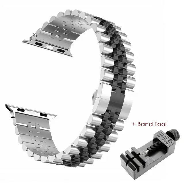 Stainless Steel Watch Band for Apple Watch – Adjustable Metal Link Strap, Premium Quality Wristband for Men & Women | Thomler
