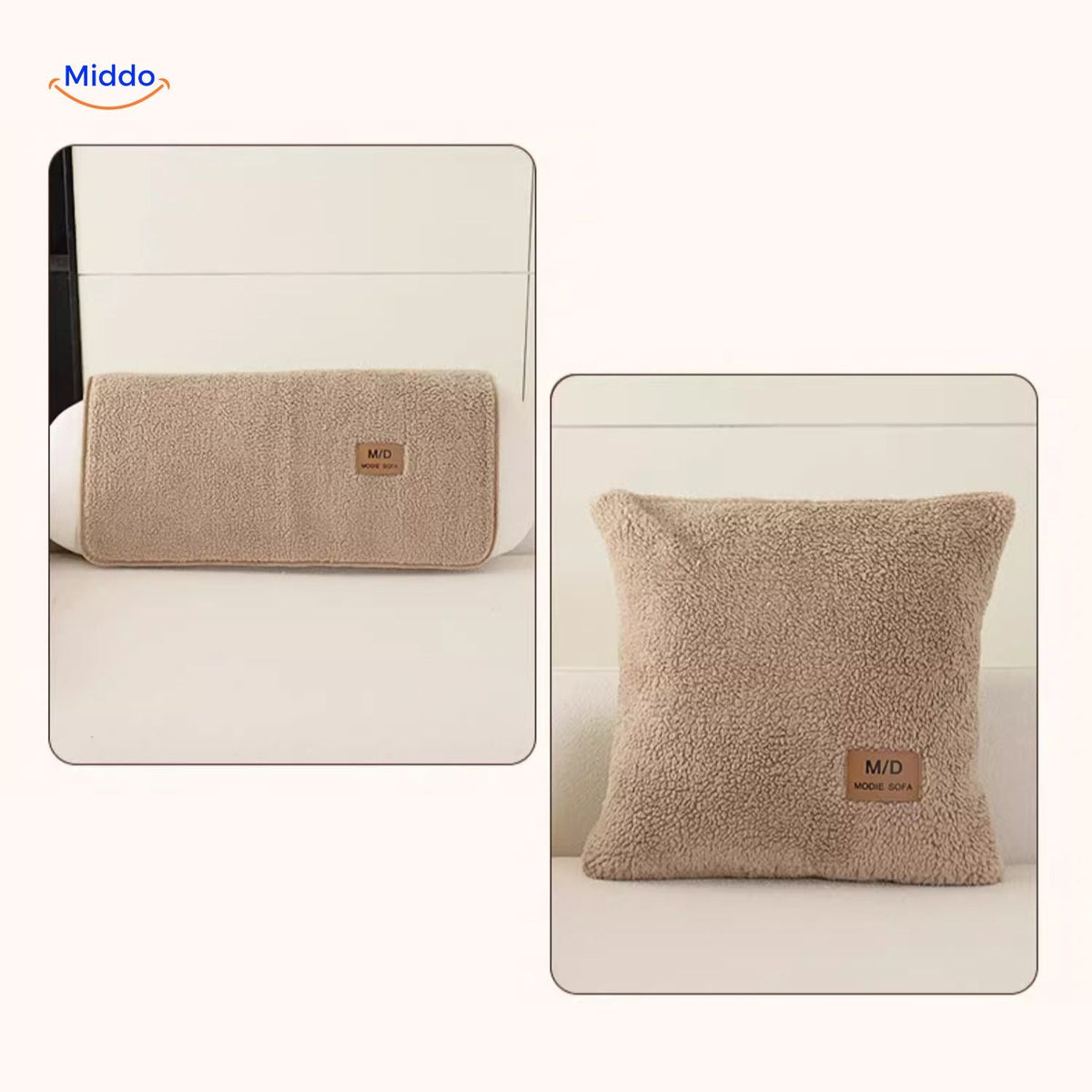 Plush Faux Sheepskin Couch Cushion Cover - Anti-Slip Soft Fleece Seat Pad for Sofa & Living Room | Thomler