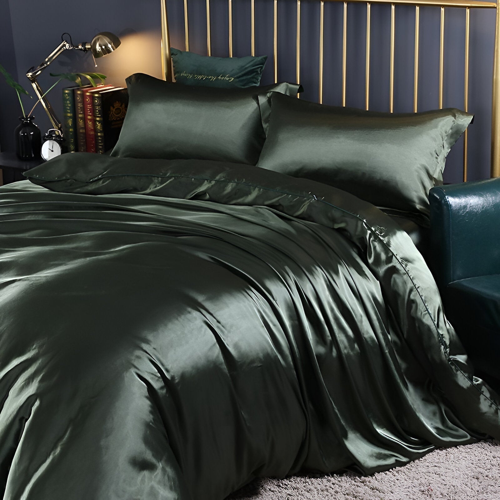 Bedding Set Mulberry Silk Blend 180 gsm Purple Bedroom Duvet Cover Fitted Sheet Pillowcases Luxury Sleep Set | Thomler