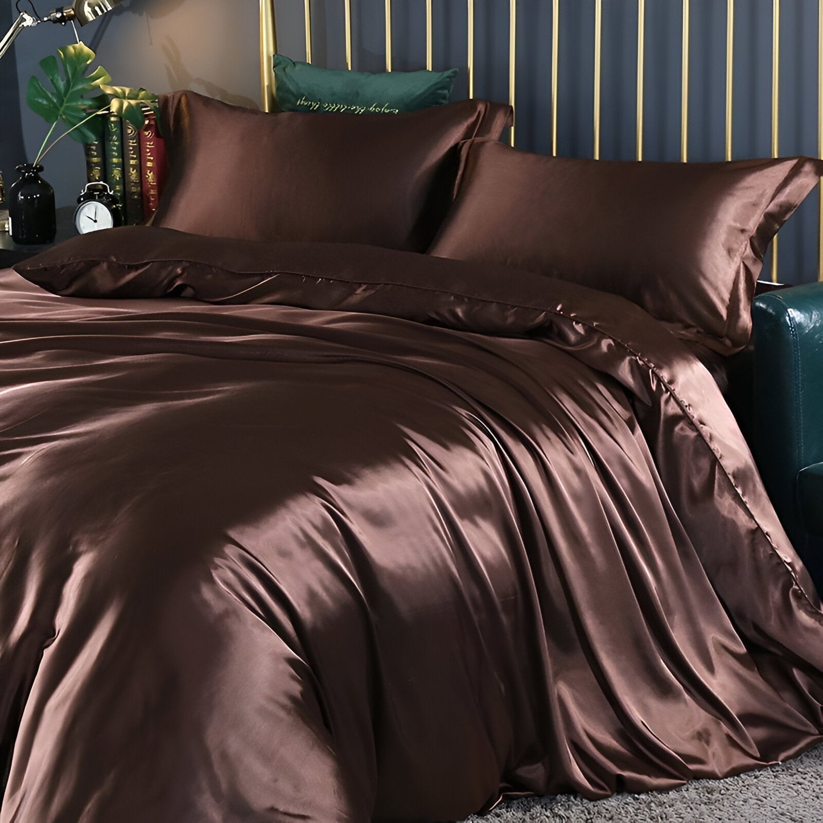 Bedding Set Mulberry Silk Blend 180 gsm Purple Bedroom Duvet Cover Fitted Sheet Pillowcases Luxury Sleep Set | Thomler