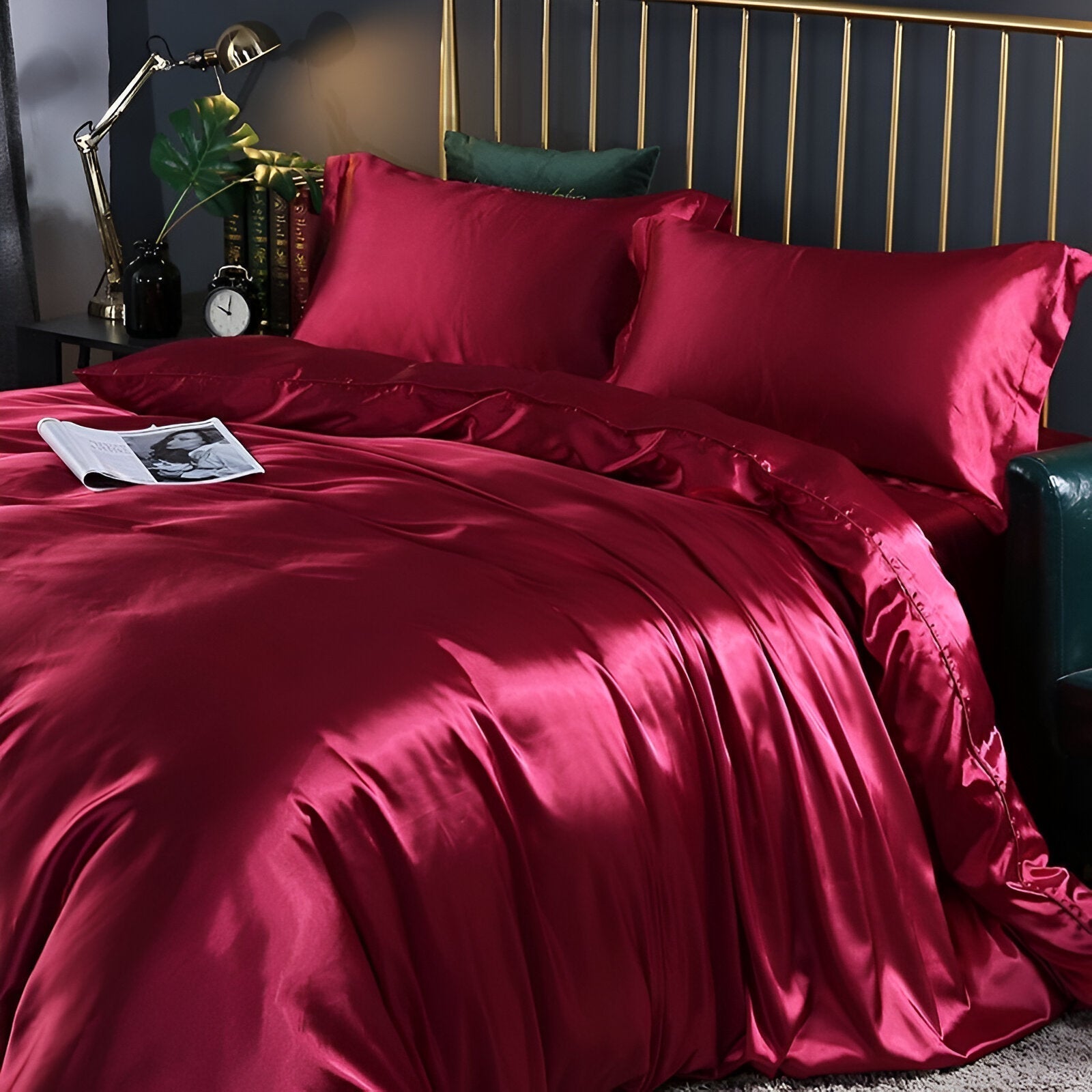 Bedding Set Mulberry Silk Blend 180 gsm Purple Bedroom Duvet Cover Fitted Sheet Pillowcases Luxury Sleep Set | Thomler