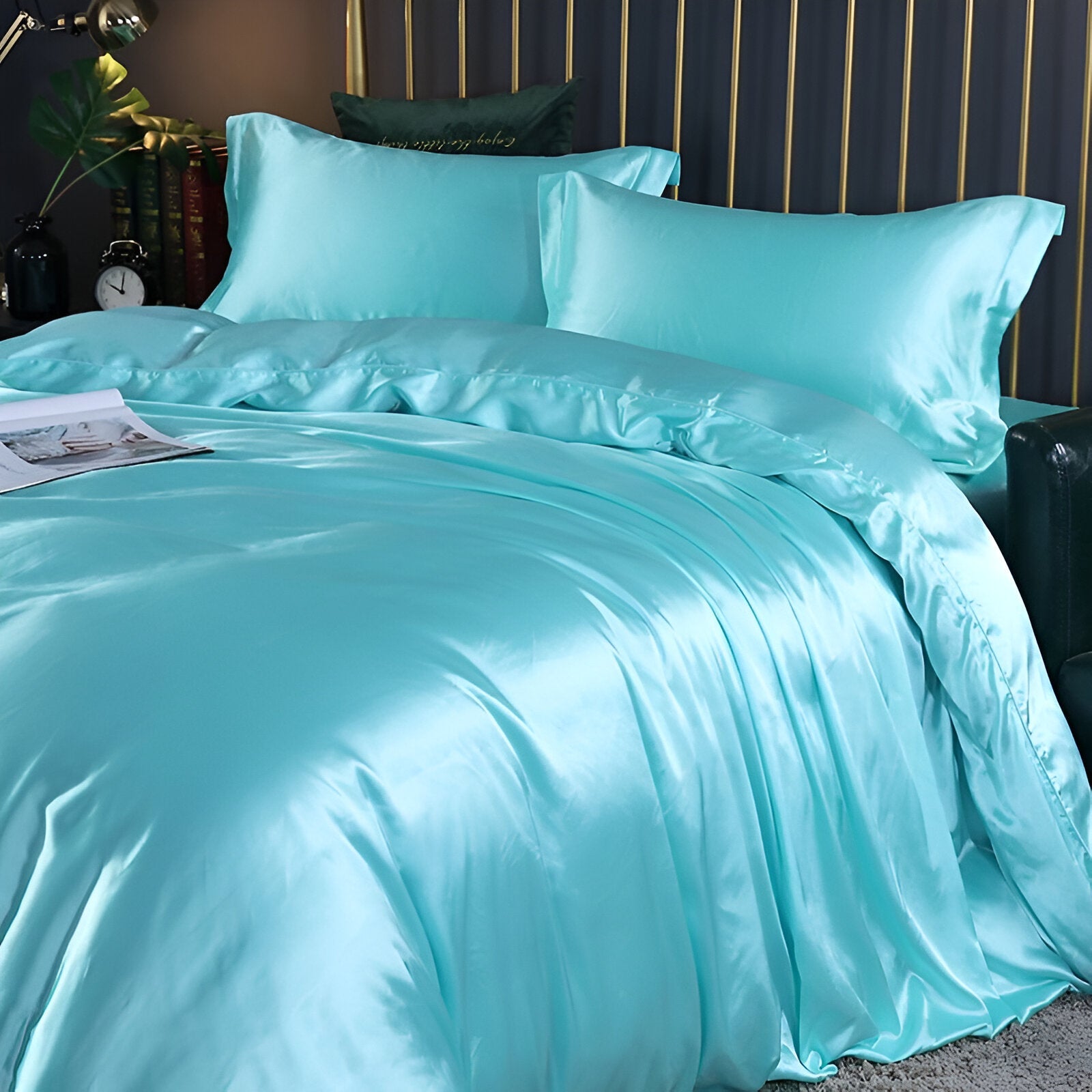 Bedding Set Mulberry Silk Blend 180 gsm Purple Bedroom Duvet Cover Fitted Sheet Pillowcases Luxury Sleep Set | Thomler