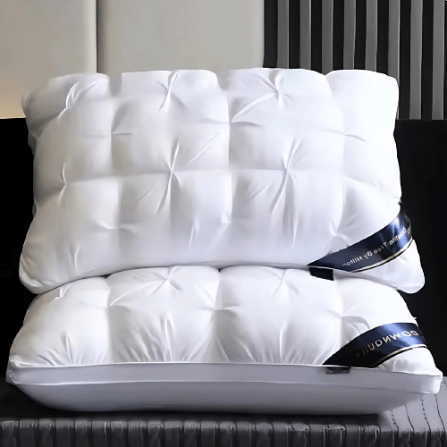 Sleep Pillow with Down Fill – Soft Support for Neck & Head Alignment – Machine Washable Bed Pillow for Side & Back Sleepers | Thomler