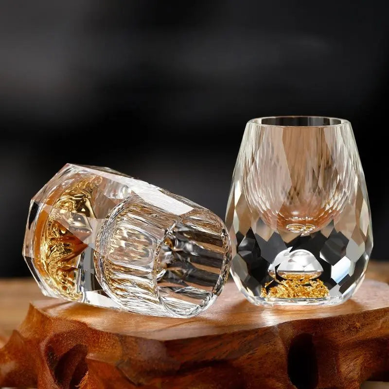 Shot Glasses Crystal Glass 10 ml 0.4 fl oz Clear Entertaining Liqueur Tasting Diamond Cut Set Of 6 | Thomler