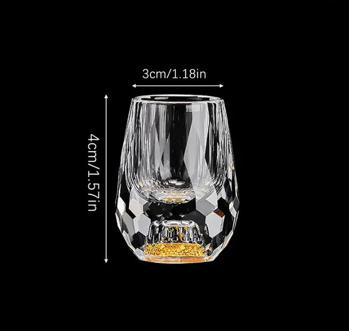Shot Glasses Crystal Glass 10 ml 0.4 fl oz Clear Entertaining Liqueur Tasting Diamond Cut Set Of 6 | Thomler