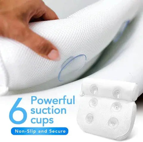 Cushioned Bath Pillow with Suction Cups for Bathtubs, Hot Tubs & Spas – Waterproof Padded Headrest for Neck & Back Support | Thomler