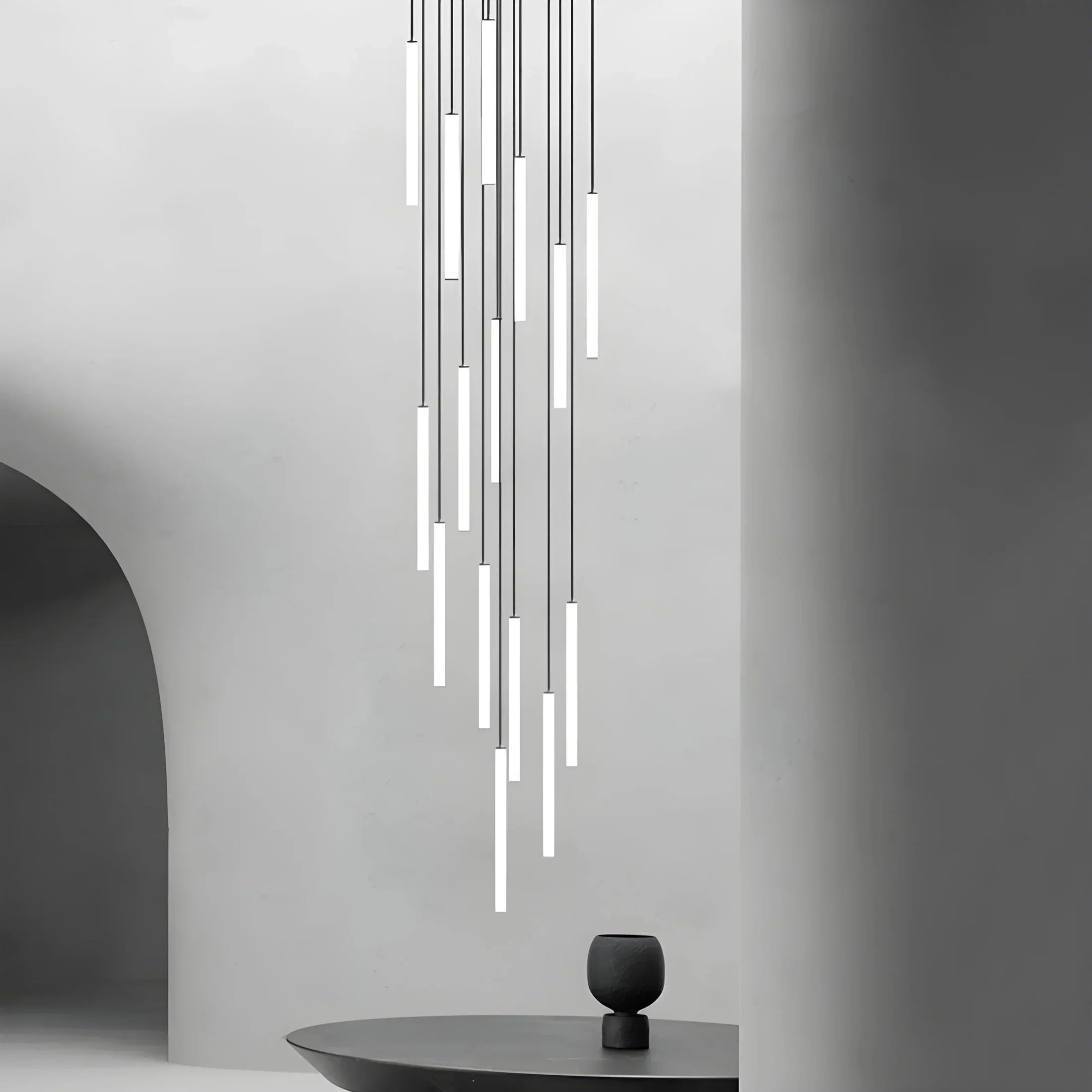 Pendant Light Iron Acrylic 300.0 cm Adjustable Spiral Staircase High Ceiling LED Hanging Lamp Entryway Foyer Lighting | Thomler