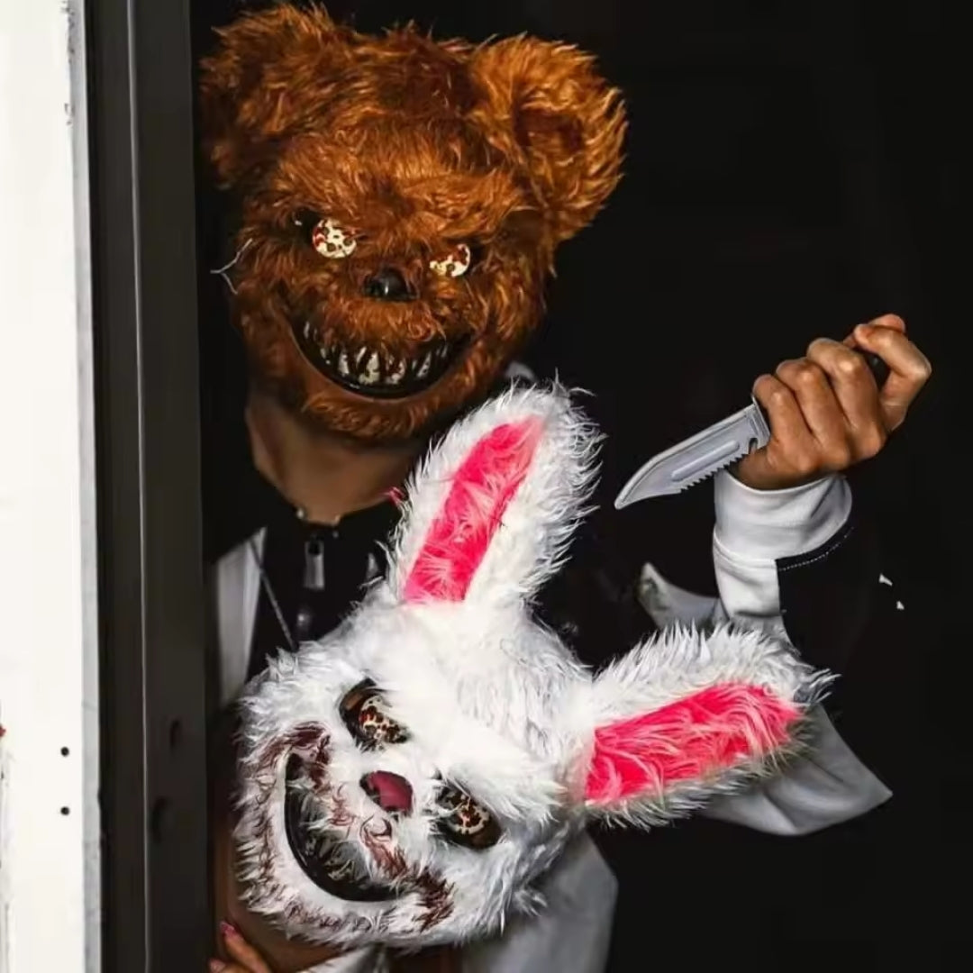 Illuminated Character Face Covering for Costume Parties & Events – Rabbit & Bear Styles | Thomler