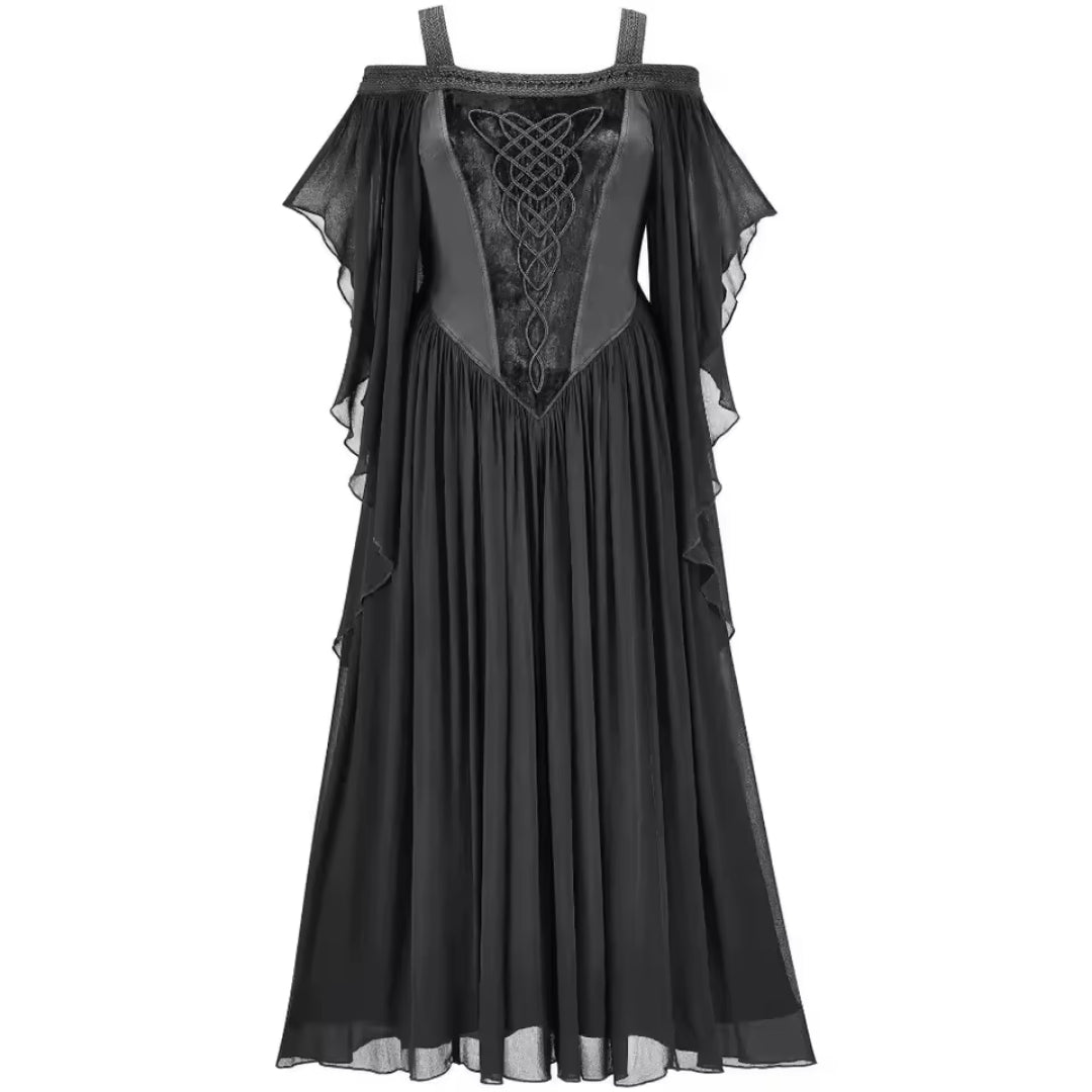 Medieval Fantasy Gown Renaissance Princess Costume Dress Off-Shoulder Halloween Cosplay Outfit for Women & Teens | Thomler
