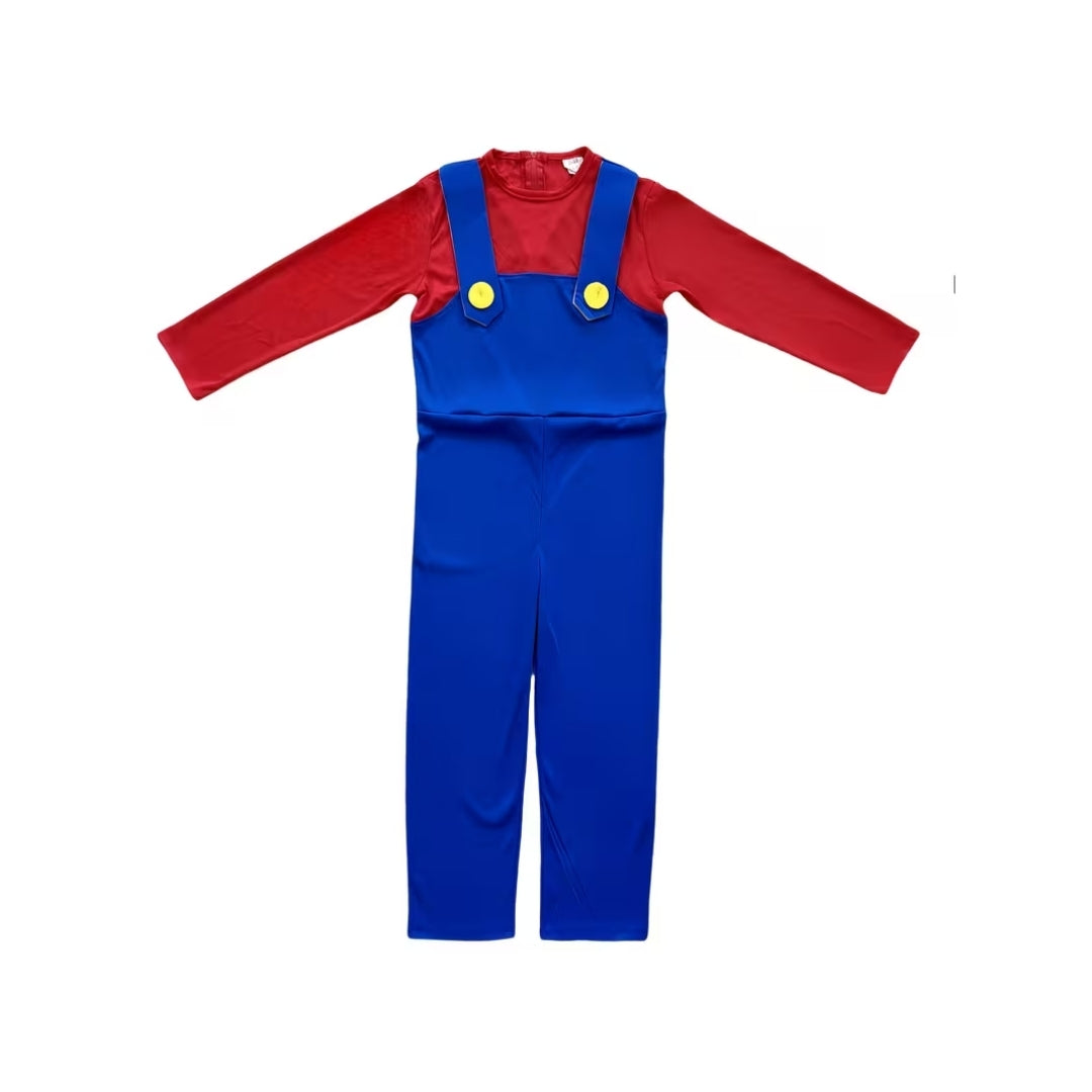 Kids Red Plumber Jumpsuit Costume with Cap for Halloween & Dress-Up Parties | Thomler