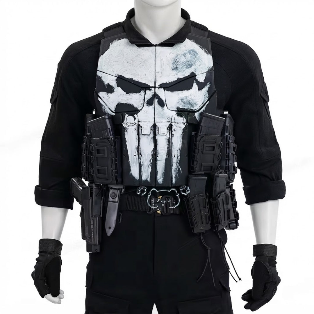 Vigilante Combat Costume Set – Full Tactical Gear with Skull Design for Adults | Thomler