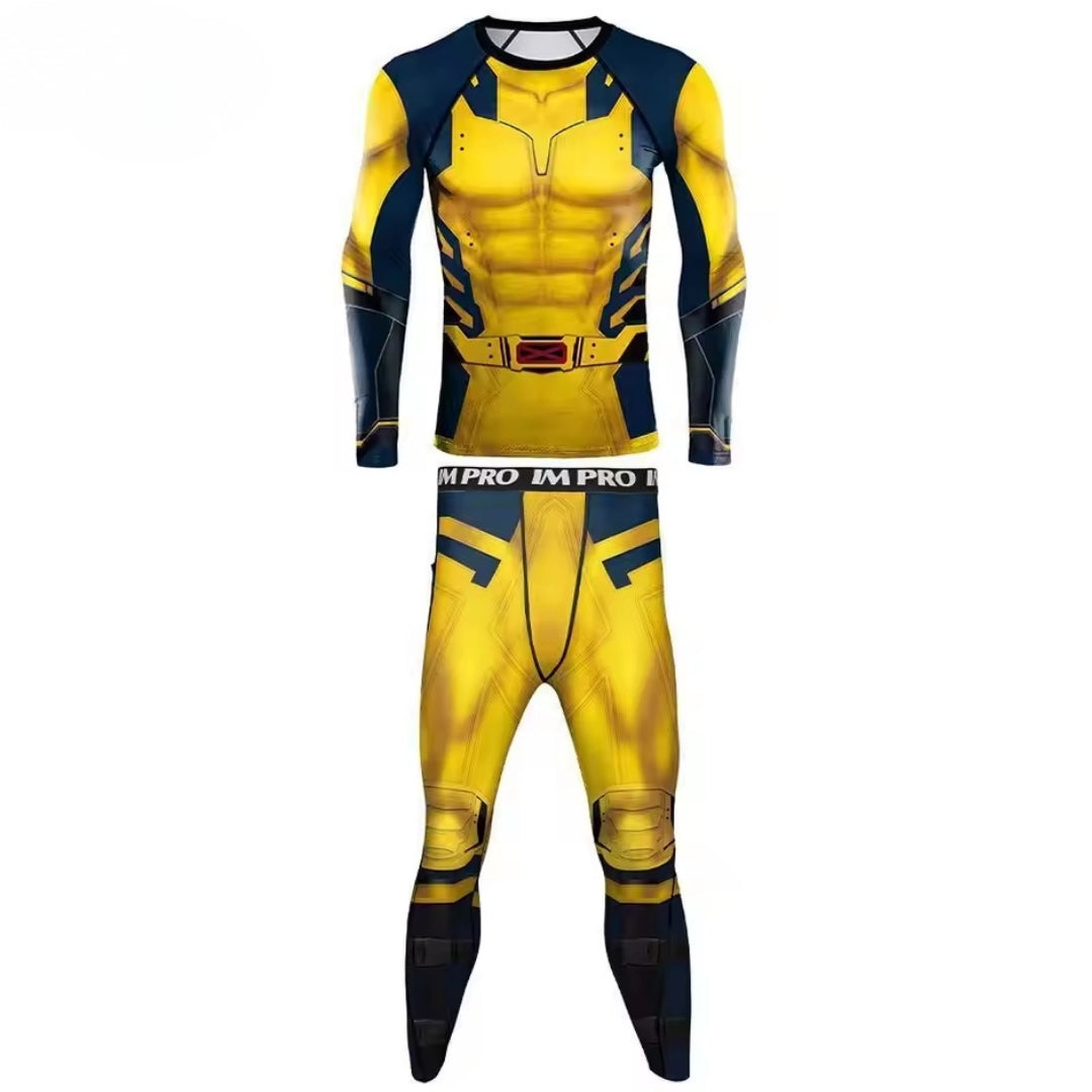 X-Men Logan Muscle Jumpsuit Costume Set with 3D Graphics for Cosplay & Halloween | Thomler