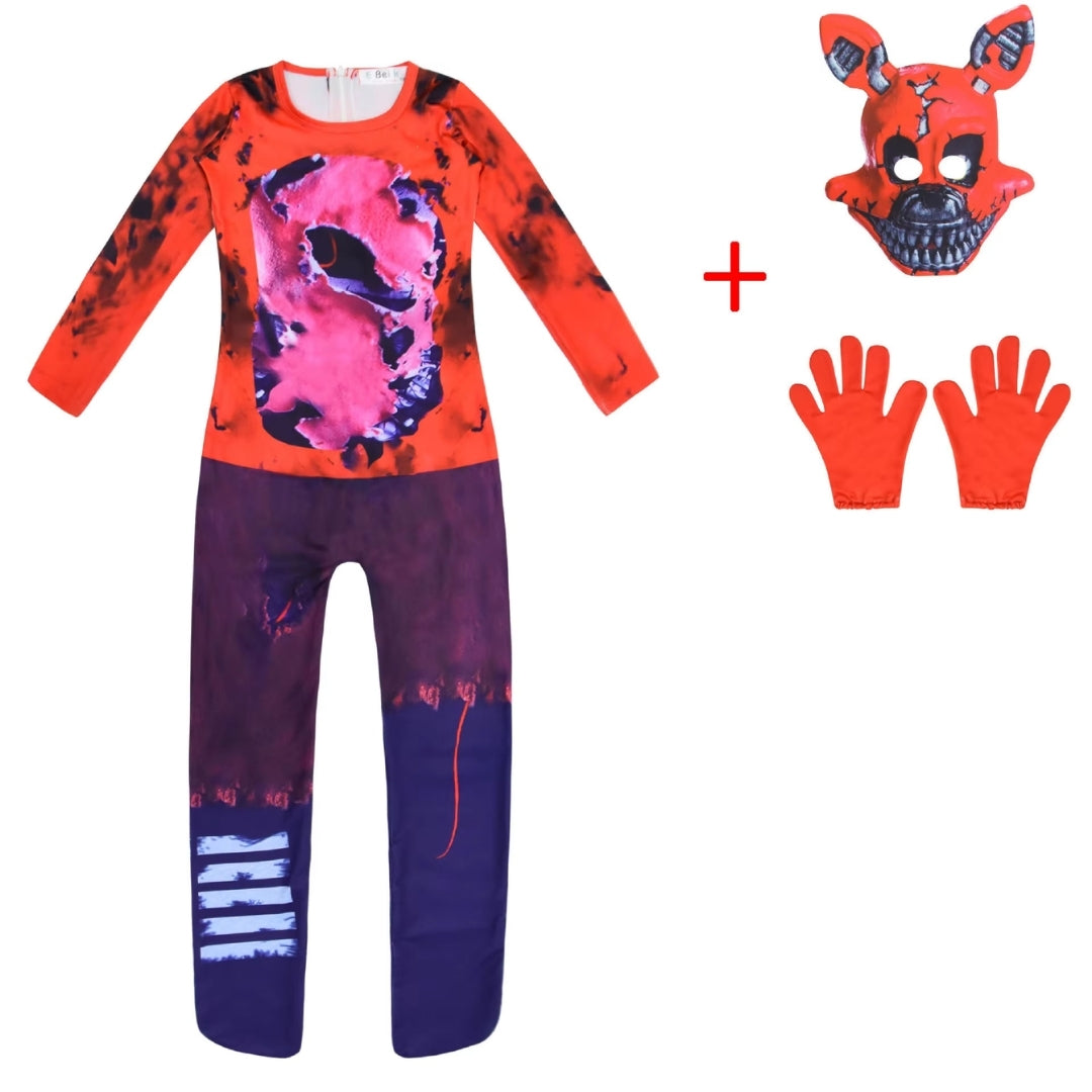 Animatronic Bunny Horror Character Costume for Kids with Full Face Mask & Gloves | Thomler