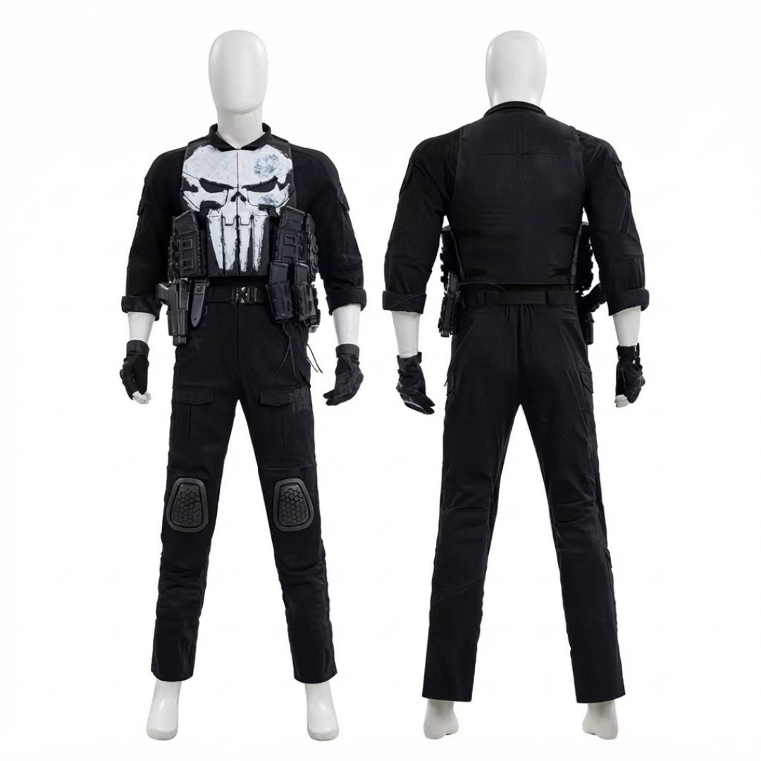 Vigilante Combat Costume Set – Full Tactical Gear with Skull Design for Adults | Thomler