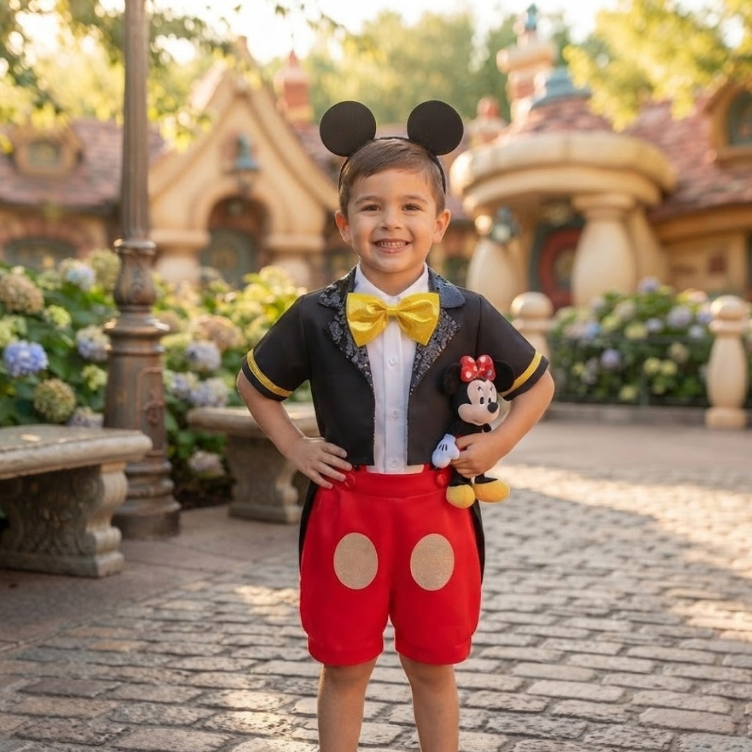 Mickey Mouse Costume Set for Kids – 3-Piece Character Outfit with Belt | Thomler