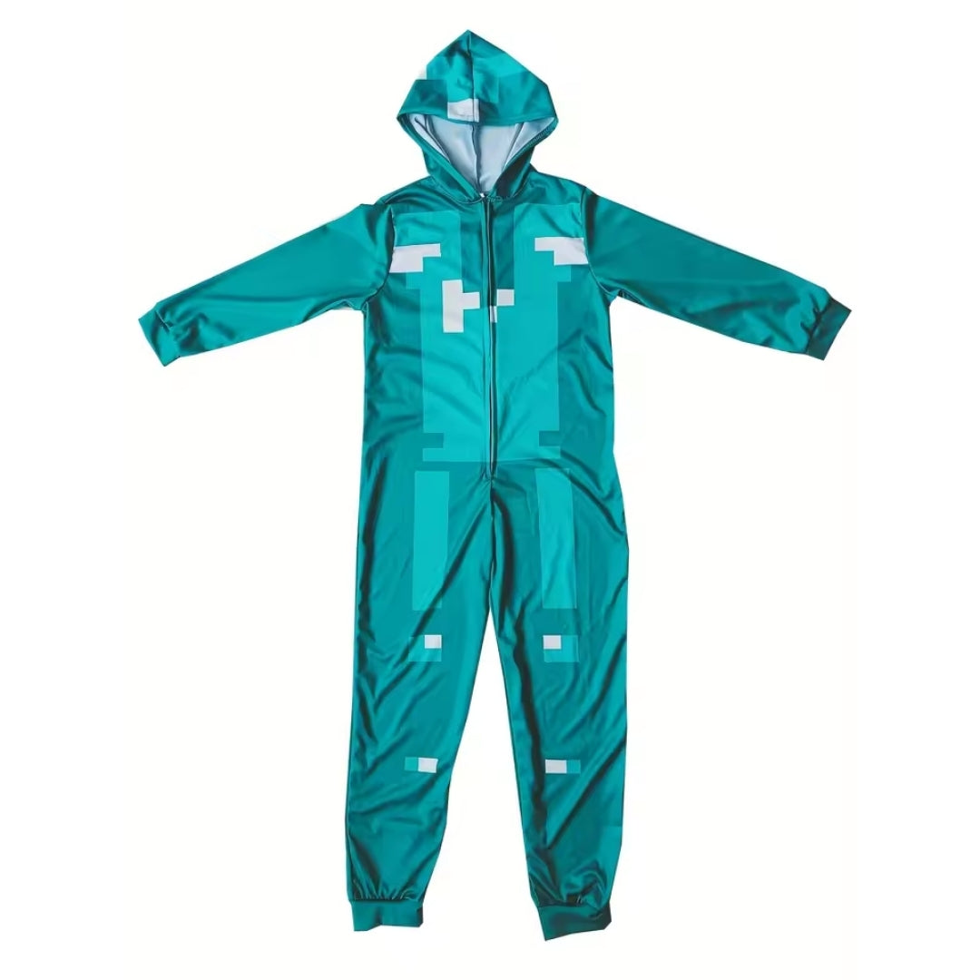 Block World Character Jumpsuit for Kids – Gaming Cosplay Costume for Boys & Girls | Thomler