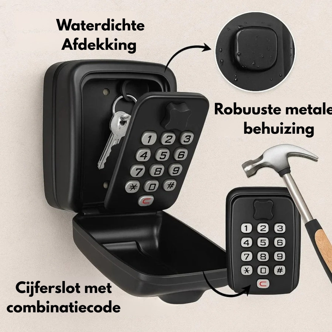 Wall Mount Key Lock Box with Combination Lock for Home Office Outdoor Spare Key Storage | Thomler