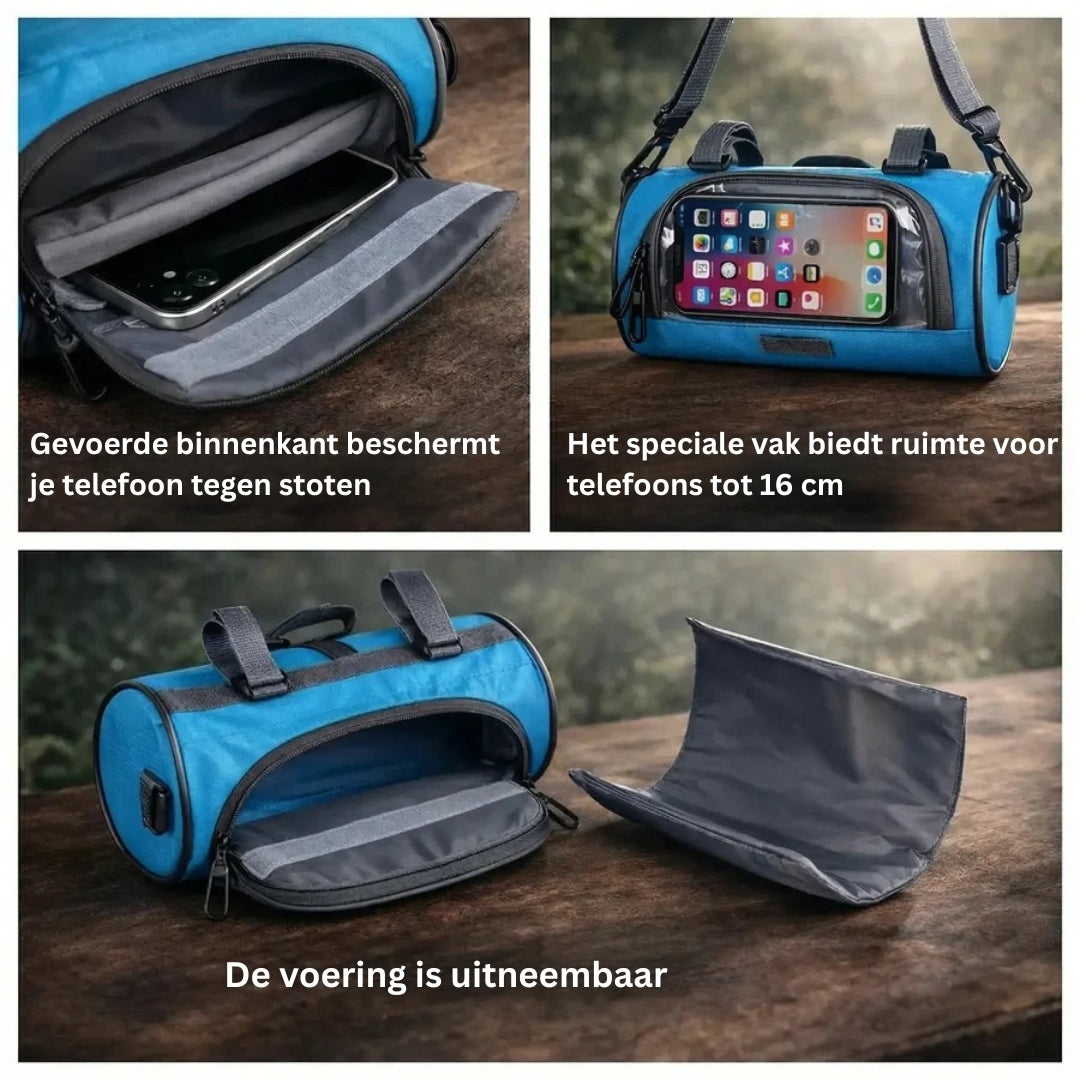 Bike Handlebar Bag with Clear Phone Pouch – Waterproof Bicycle Storage for Commuting & Navigation | Thomler
