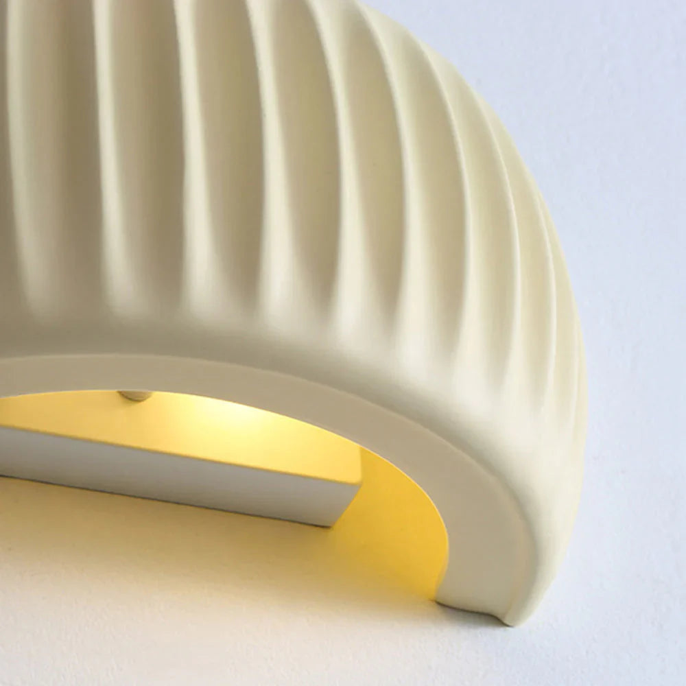 Wall Lamp Resin 9.5 in Soft Cream Indoor Bedroom Hallway Accent Lighting Modern Minimalist | Thomler