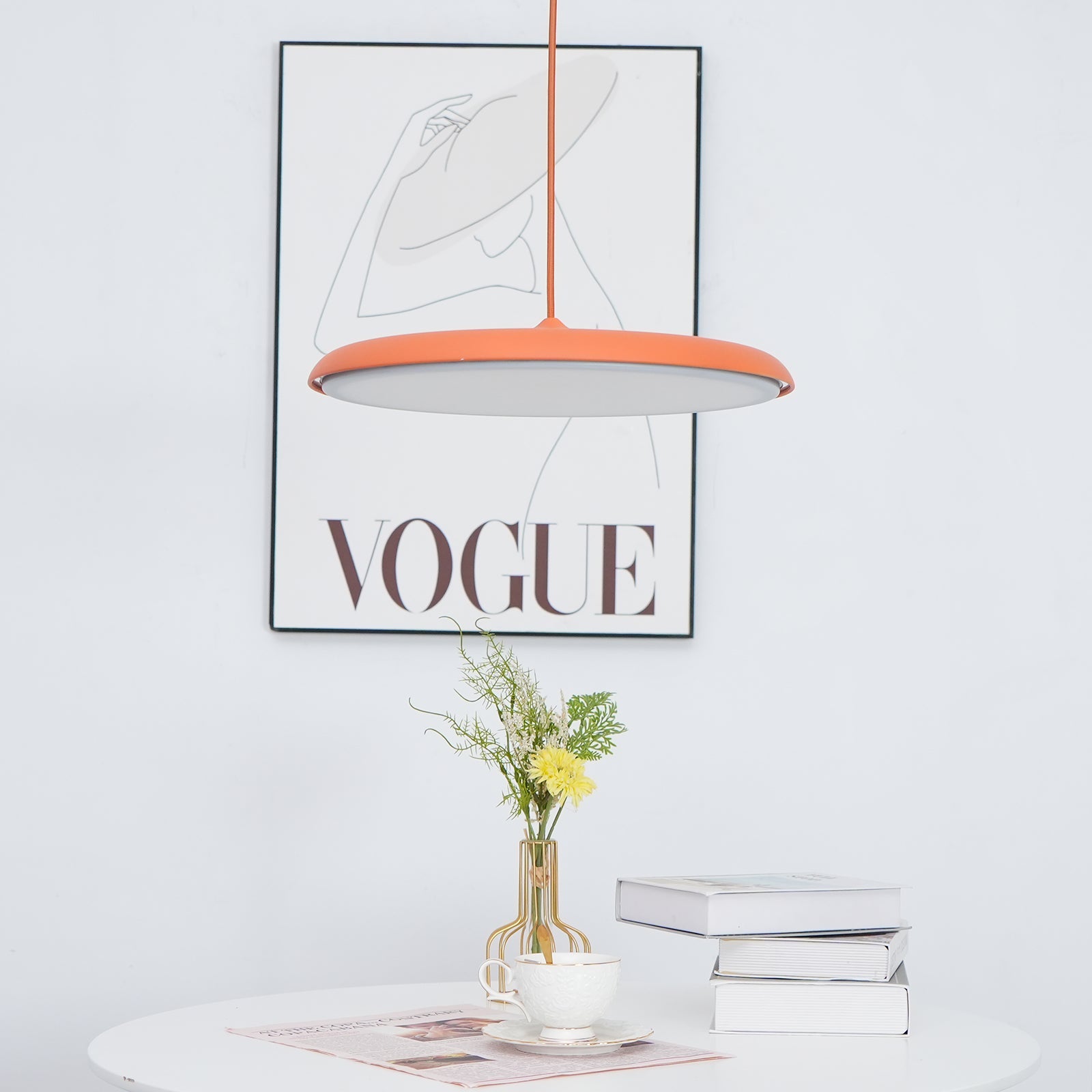 Pendant Light Acrylic Metal 15.7 in 24W Warm White Modern Dining Room Kitchen Ceiling Lamp Adjustable Height | Thomler