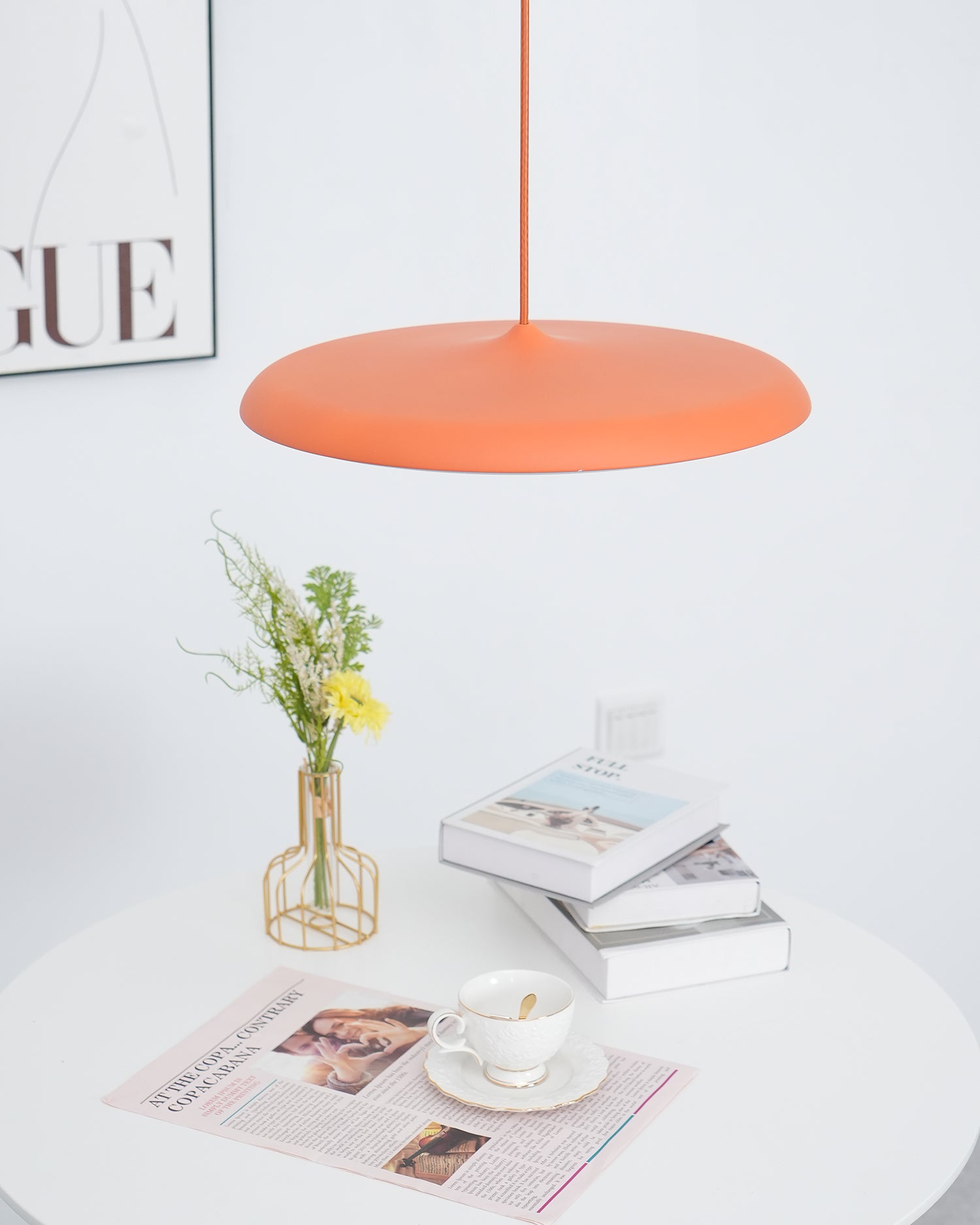 Pendant Light Acrylic Metal 15.7 in 24W Warm White Modern Dining Room Kitchen Ceiling Lamp Adjustable Height | Thomler