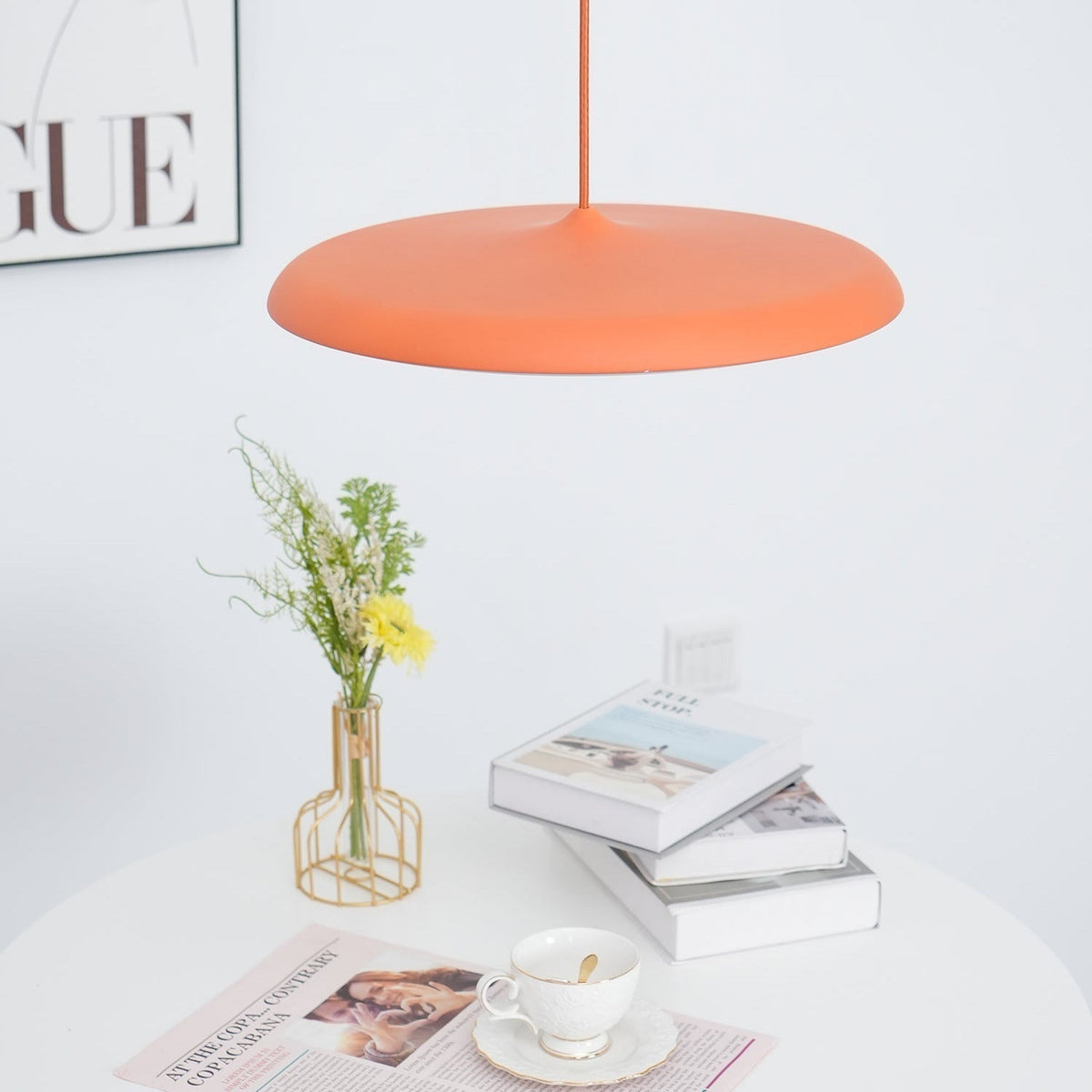Modern Metal Dome Pendant Light with Adjustable Cord – Soft Pastel Finish for Kitchen & Living Room | Thomler
