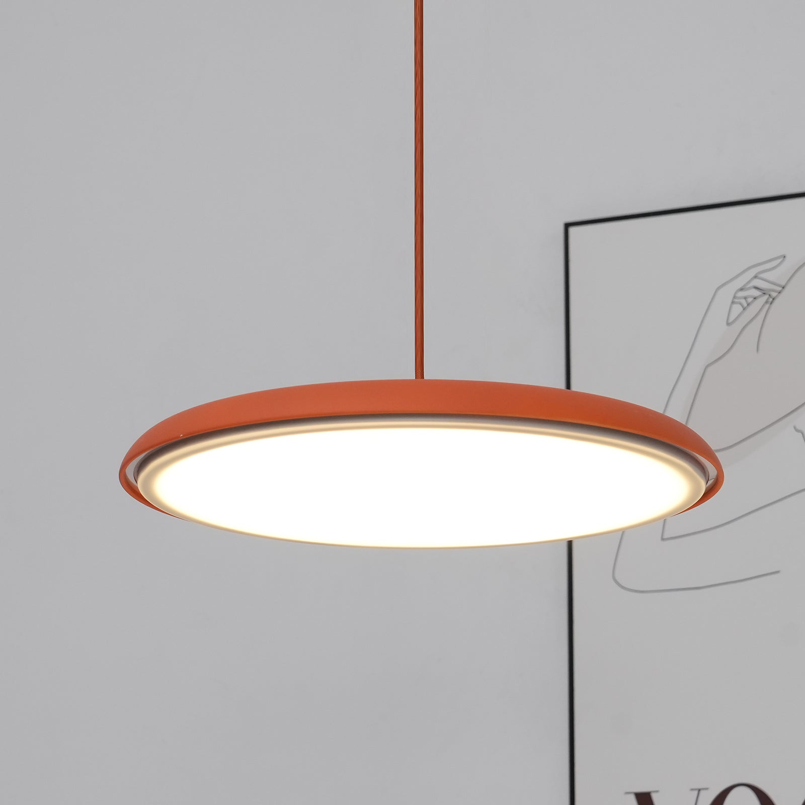 Pendant Light Acrylic Metal 15.7 in 24W Warm White Modern Dining Room Kitchen Ceiling Lamp Adjustable Height | Thomler