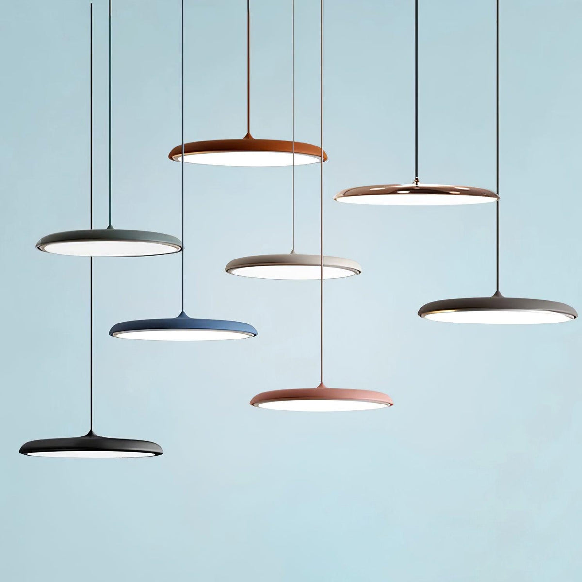 Modern Metal Dome Pendant Light with Adjustable Cord – Soft Pastel Finish for Kitchen & Living Room | Thomler