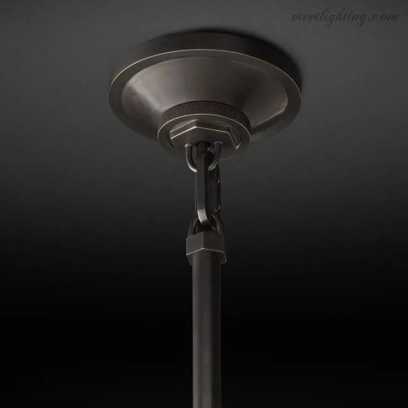 Industrial Glass Cylinder Hanging Light Fixture with Metal Frame & Edison Bulb for Kitchen Island Dining Room | Thomler