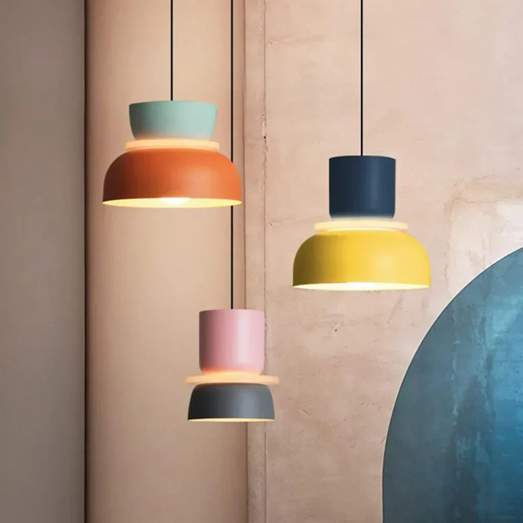 Pendant Light Acrylic 29.0 cm Macaron Pastel Living Room Dining Room Colour Block Hanging Ceiling Lamp E27 | Thomler