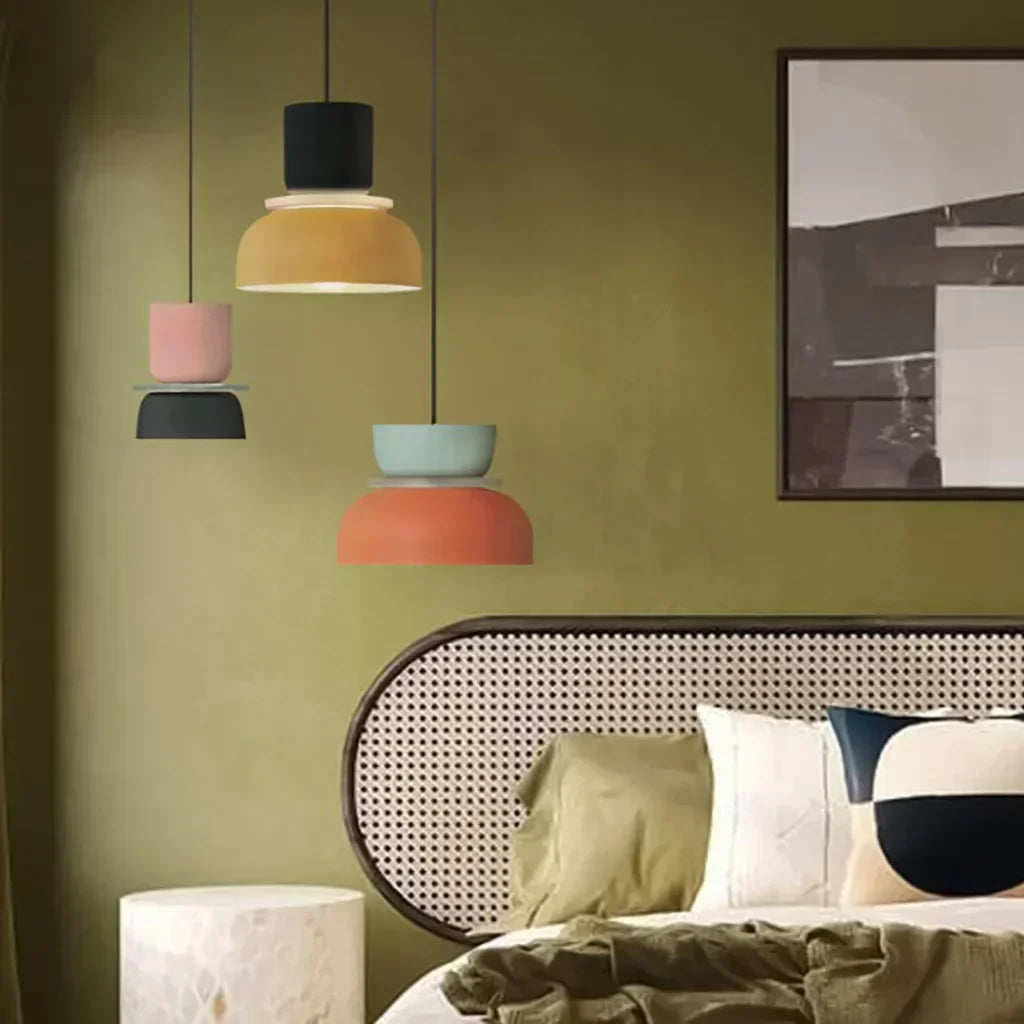 Pendant Light Acrylic 29.0 cm Macaron Pastel Living Room Dining Room Colour Block Hanging Ceiling Lamp E27 | Thomler