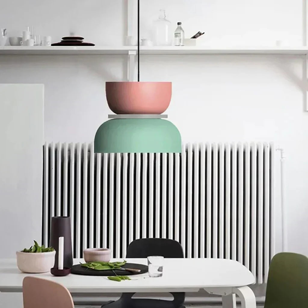 Pendant Light Acrylic 29.0 cm Macaron Pastel Living Room Dining Room Colour Block Hanging Ceiling Lamp E27 | Thomler