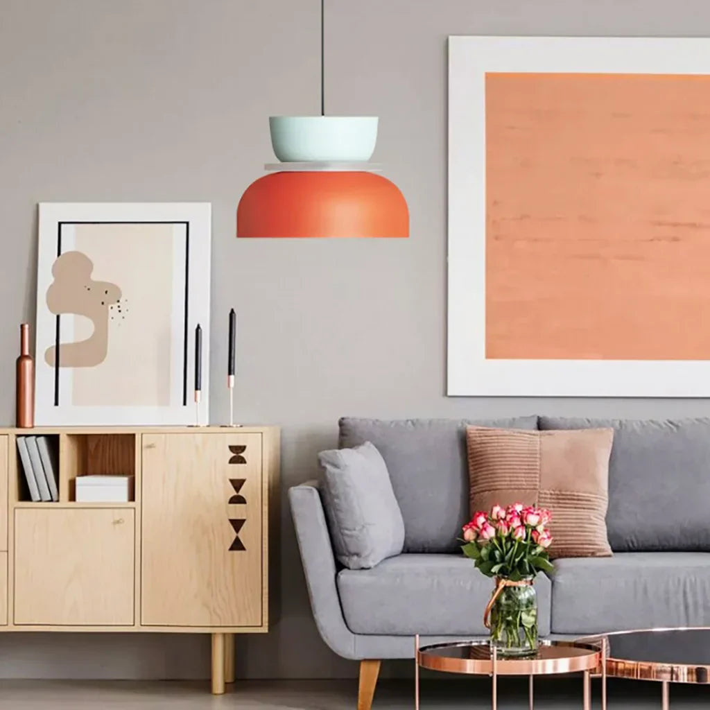 Pendant Light Aluminium Acrylic 29.0 cm Macaron Dining Room Scandinavian Hanging Ceiling Lamp | Thomler