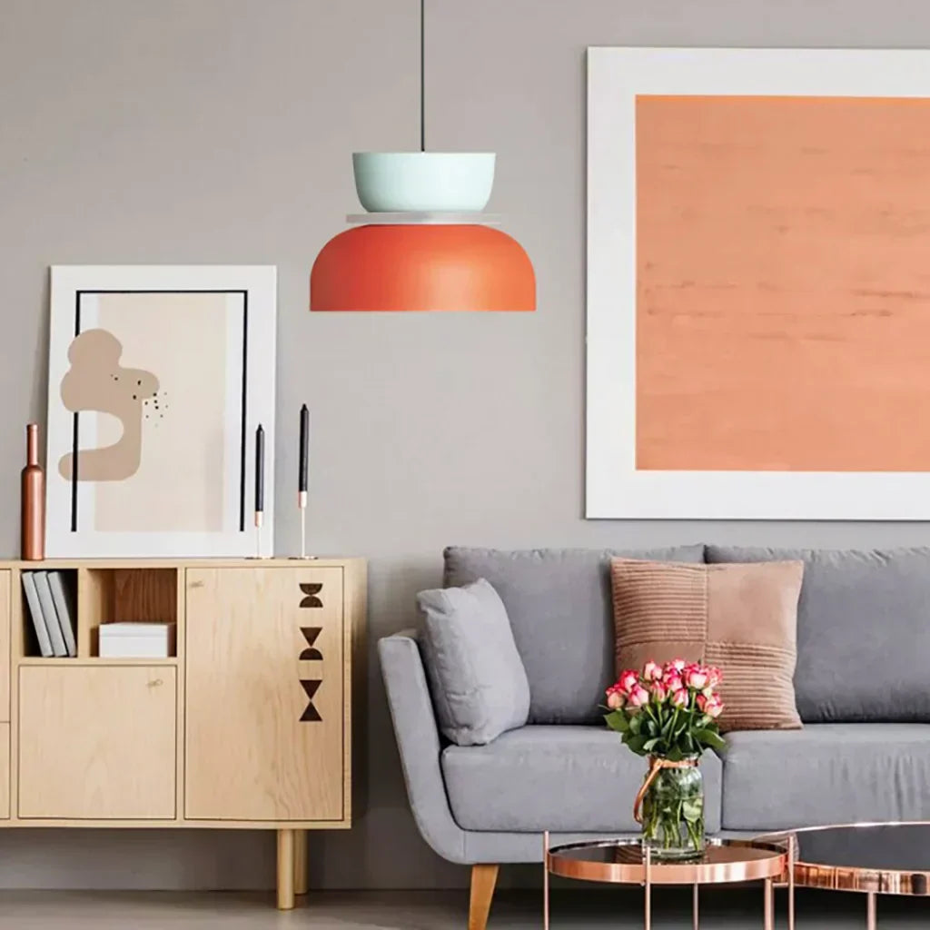 Pendant Light Acrylic 29.0 cm Macaron Pastel Living Room Dining Room Colour Block Hanging Ceiling Lamp E27 | Thomler