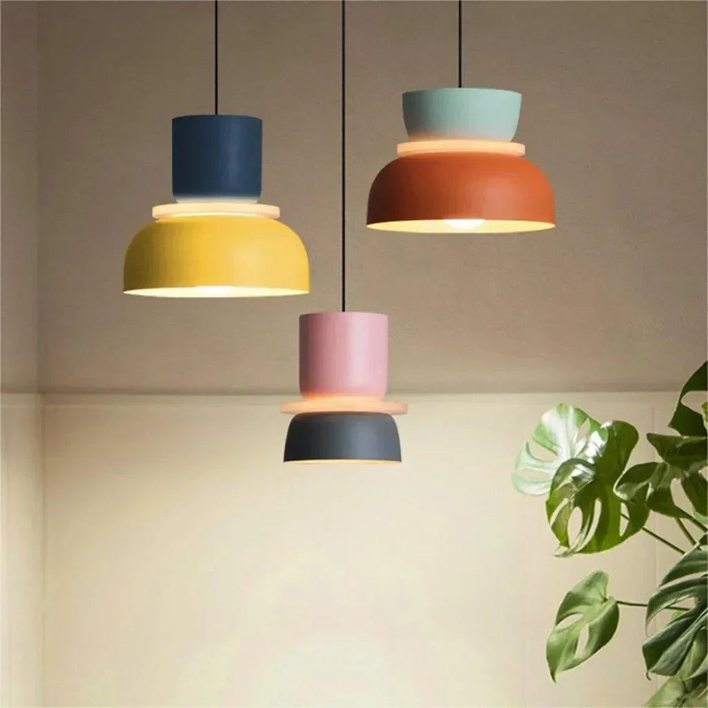 Pendant Light Acrylic 29.0 cm Macaron Pastel Living Room Dining Room Colour Block Hanging Ceiling Lamp E27 | Thomler