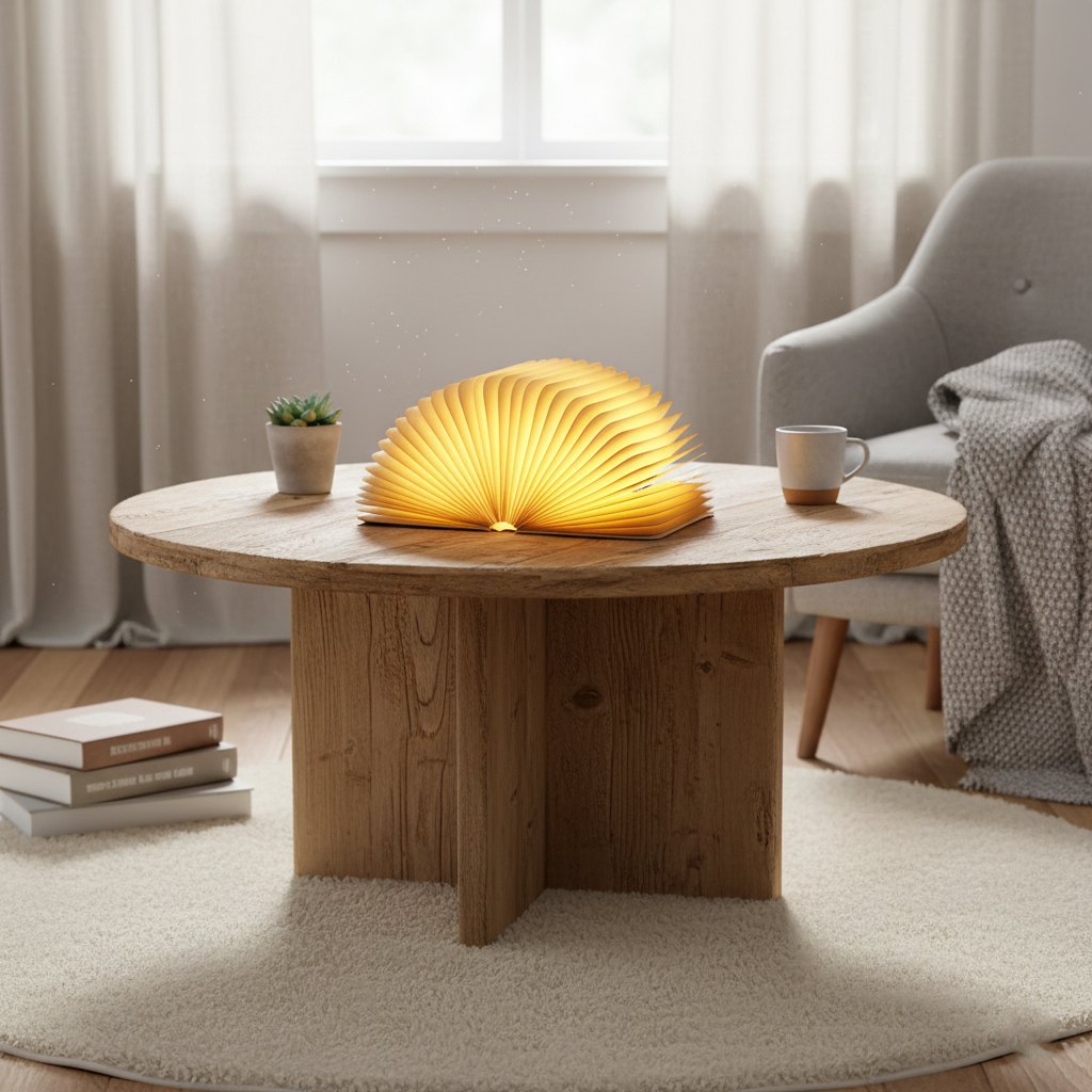 Table Lamp Wood 8.7 in USB Rechargeable Warm Light Reading Nightstand Decor | Thomler