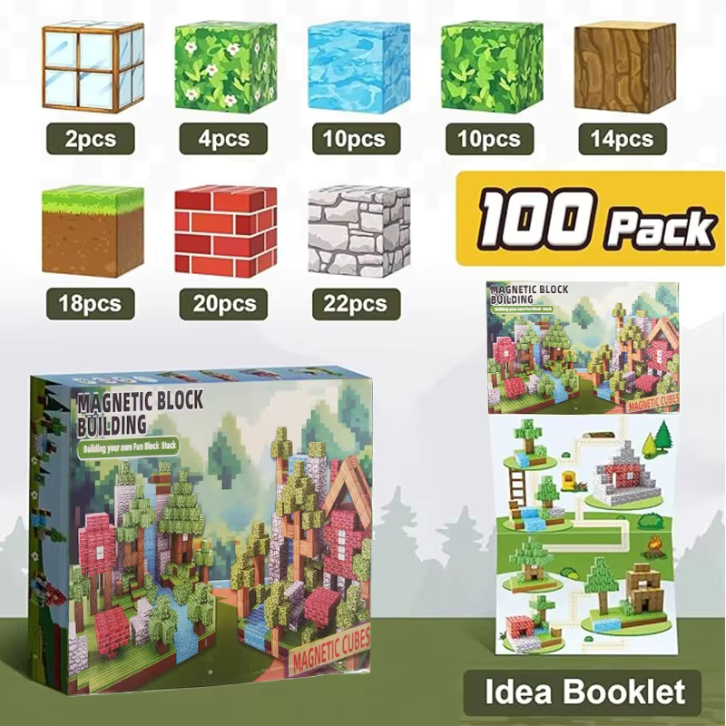 Magnetic Building Blocks Plastic 100 Pieces 2.5 cm Creative Construction Toy For Children Imaginative Play STEM Learning | Thomler