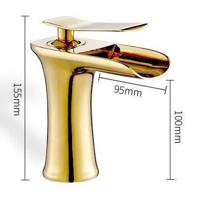 Deck-Mount Bathroom Faucet with Single Lever Control in Polished Metallic Finish for Sink | Contemporary Waterfall Spout Fixture | Easy Inst | Thomler