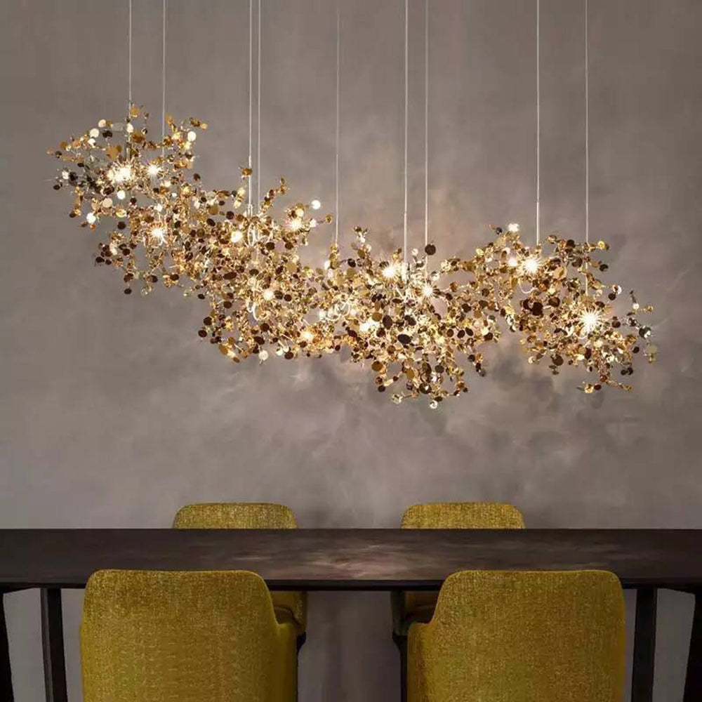 Pendant Light Metal Sputnik Adjustable Chain Gold Silver Dining Room Living Room Chandelier LED G9 Ceiling Fixture | Thomler