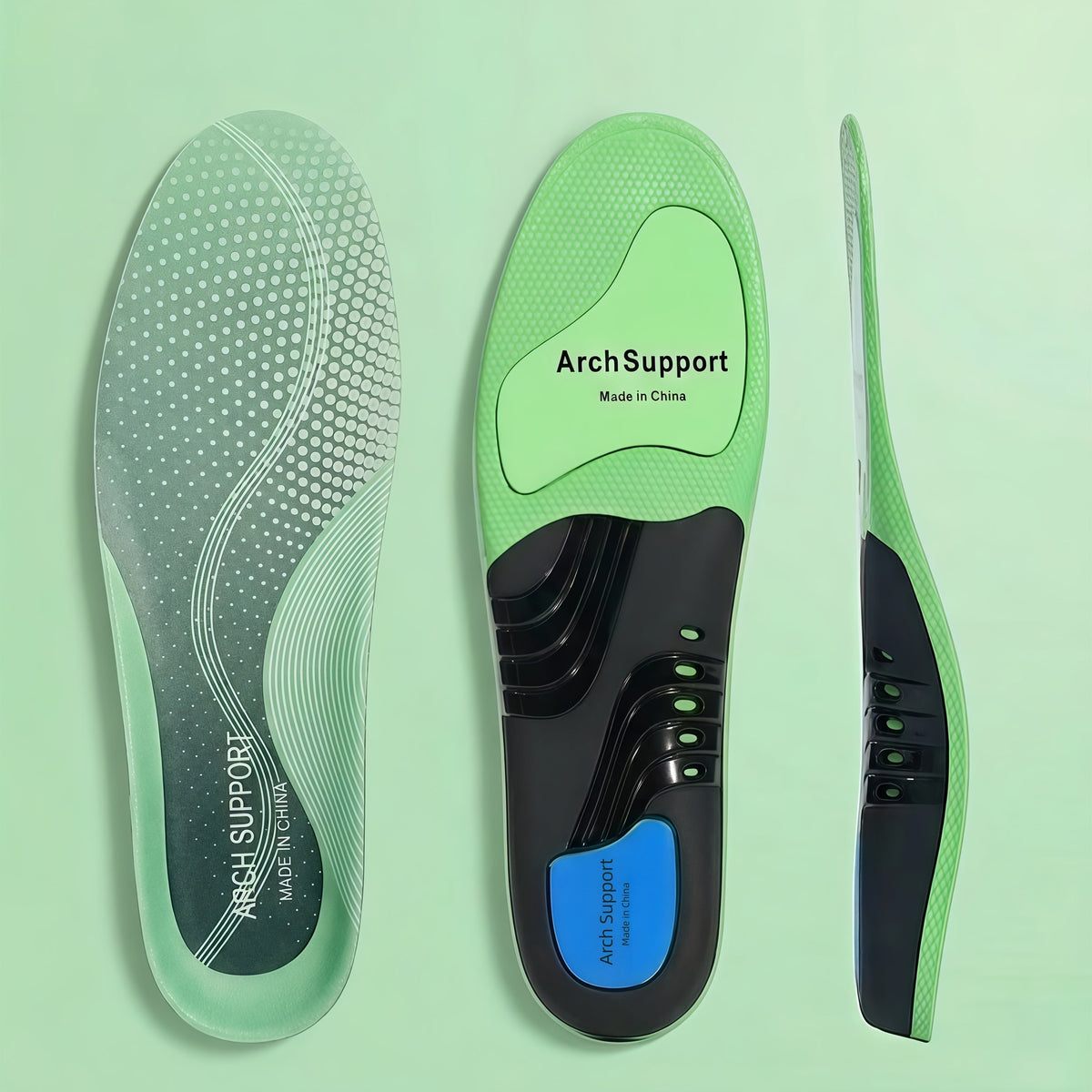 Cushioned Orthotic Inserts with Elevated Midfoot Support for Sneakers and Work Shoes | Thomler