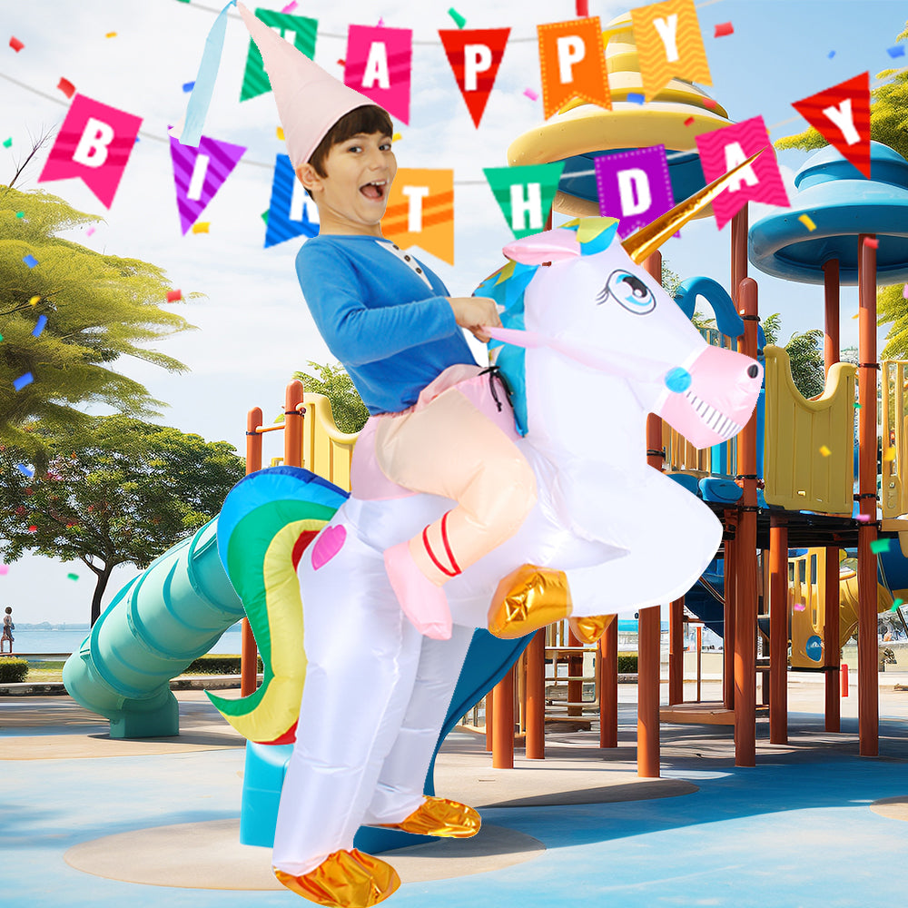 Kids Ride-On Unicorn Inflatable Halloween Costume – Magical Fantasy Dress-Up | Thomler