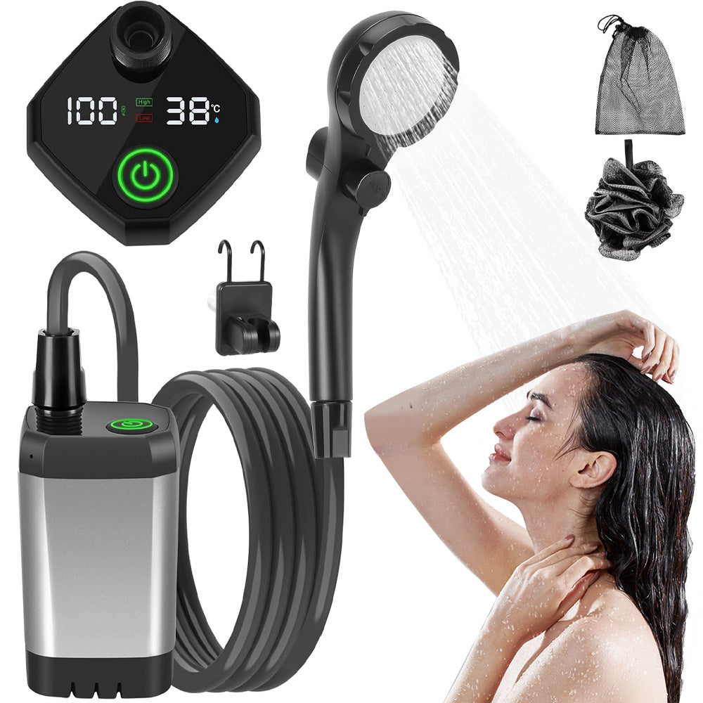 Rechargeable Camp Shower Pump with Digital Screen for RV & Outdoor Travel | Thomler