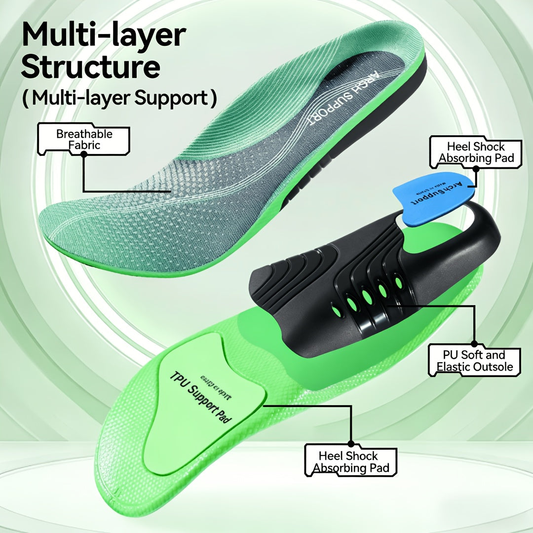 Cushioned Orthotic Inserts with Elevated Midfoot Support for Sneakers and Work Shoes | Thomler
