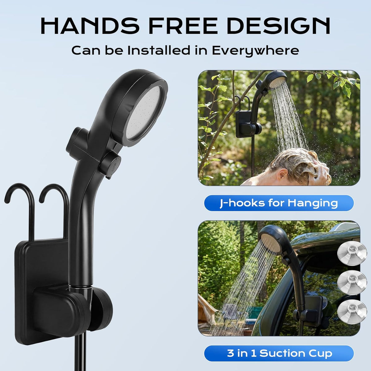 Rechargeable Camp Shower Pump with Digital Screen for RV & Outdoor Travel | Thomler
